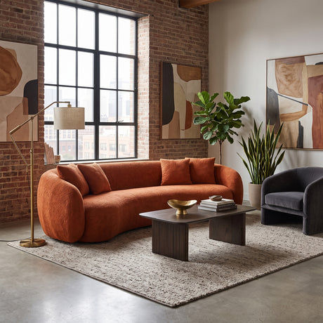 Orange 5-Seater Boucle Sectional Sofa | OROA