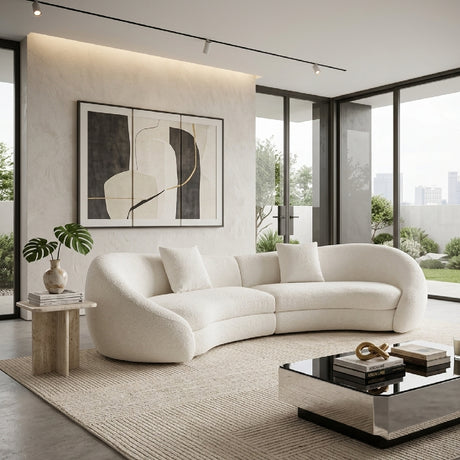 Modern White Curved Sofa | OROA