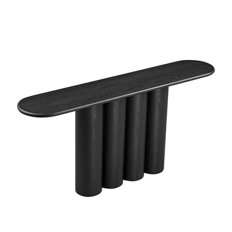 67'' Modern Black Wood Console Table | OROA