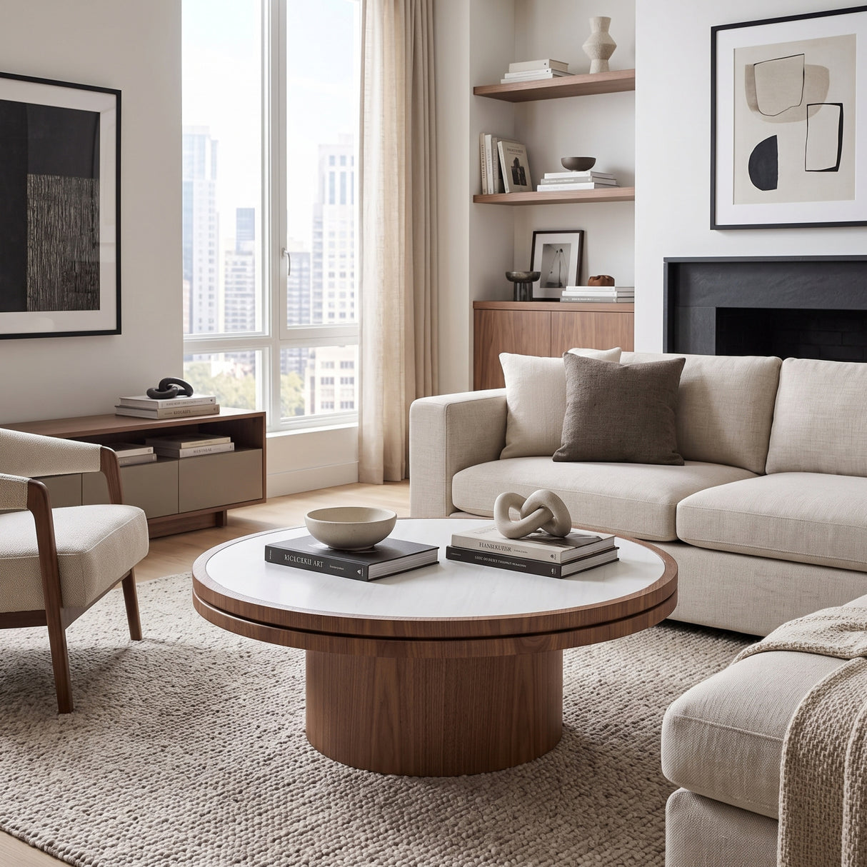 Round Walnut Coffee Table | OROA