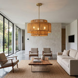 Boho Rattan 3-Light Rustic Modern Chandelier Pendant | OROA