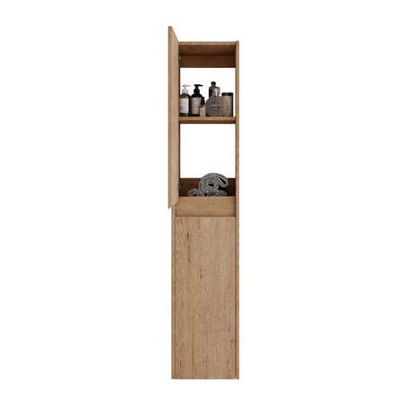 12" Imitative Oak Wall-Mounted Bathroom Side Cabinets | OROA - www.oroa.com