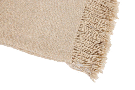 Handloomed 100% Undyed Baby Alpaca Ivory Mist Throw Blanket From Peru - Wasi Collection