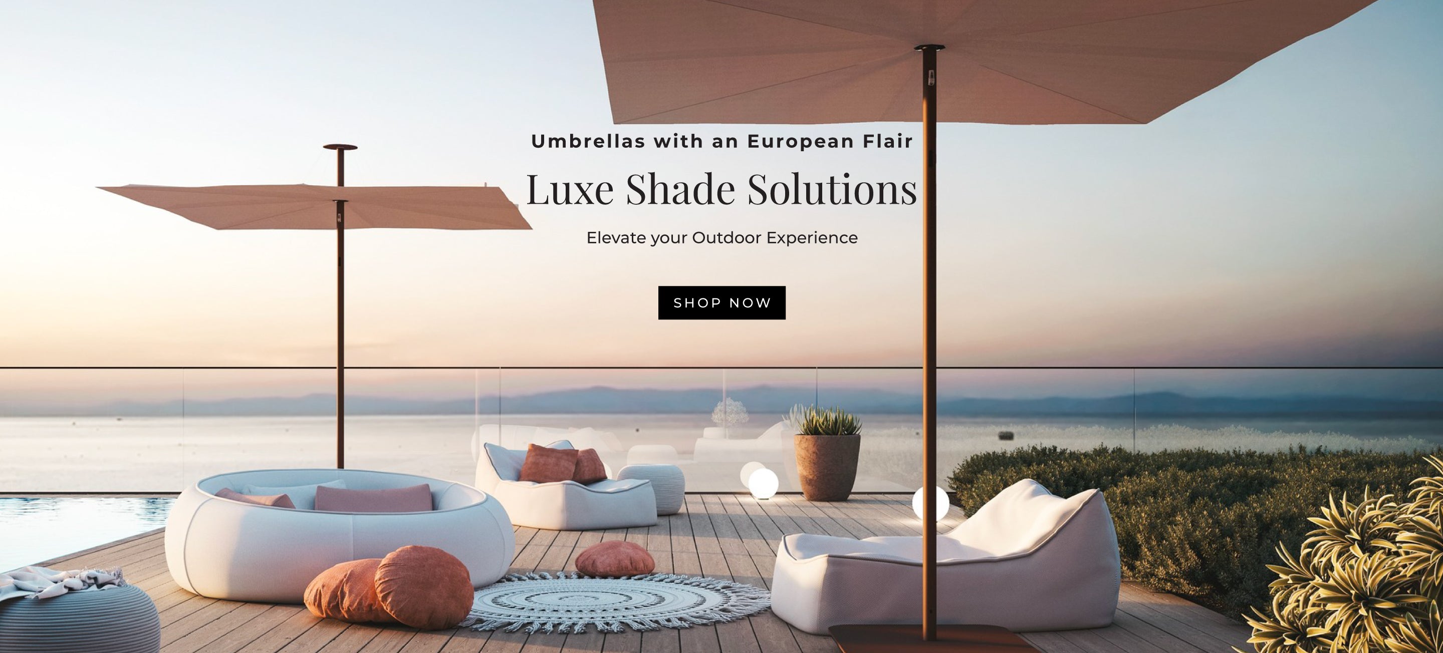 Umbrellas with an european flair, luxe shade solutions, OROA, Luxury Furniture, Lighting & Decor