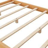 Modern European furniture - Natural Pine Wood Queen Size Canopy Platform Bed - www.oroa.com