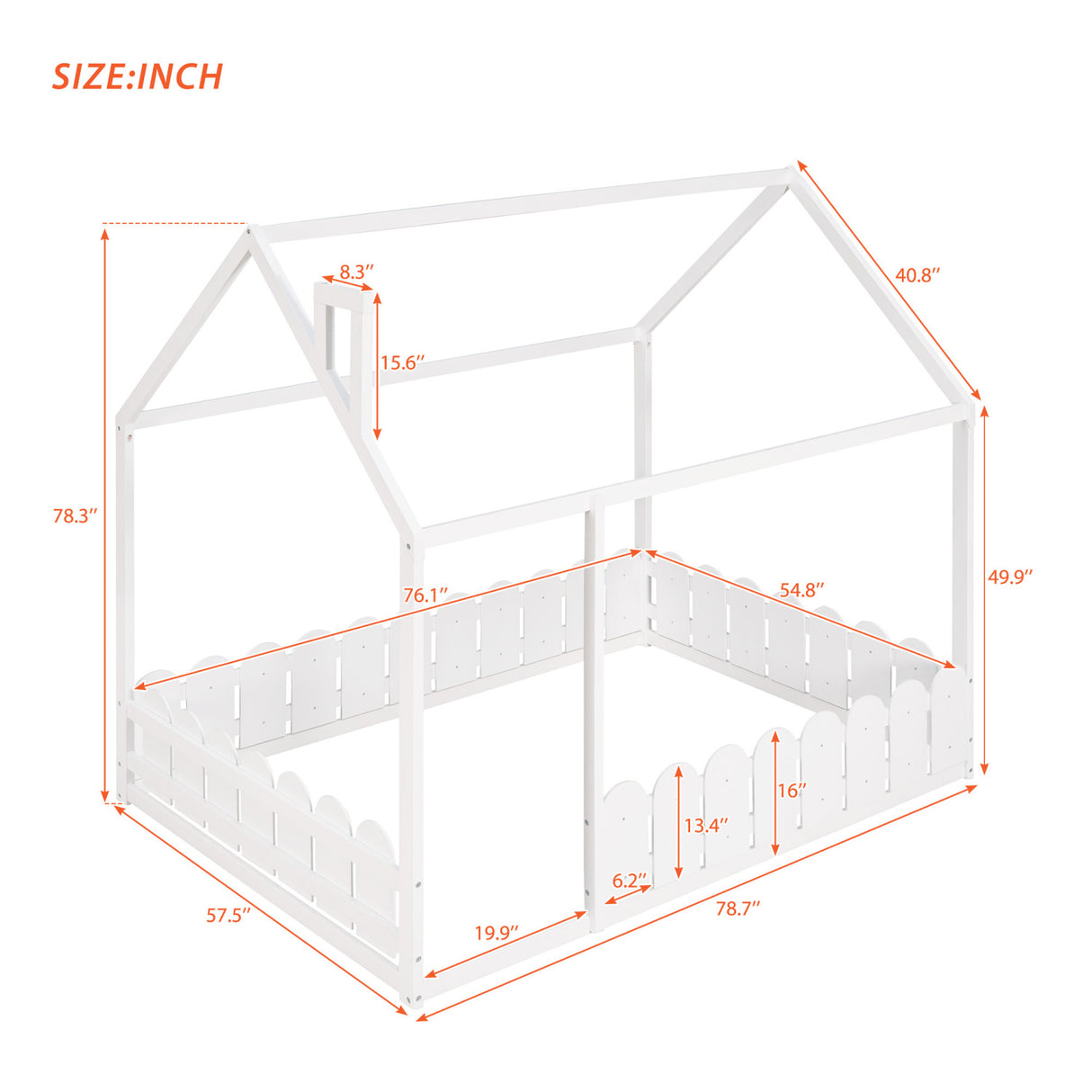 Full Size Wood Bed Frame | OROA Kids