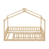 Natural Twin Size Wood Bed House | OROA Kids