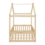 Natural Twin Size Wood Bed House | OROA Kids