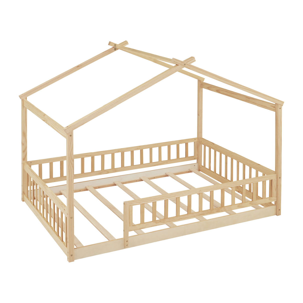 Full Size Wood Bed House Bed Frame  | OROA Kids