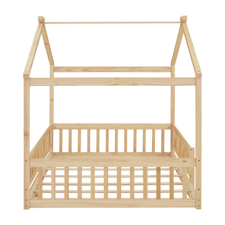 Full Size Wood Bed House Bed Frame  | OROA Kids