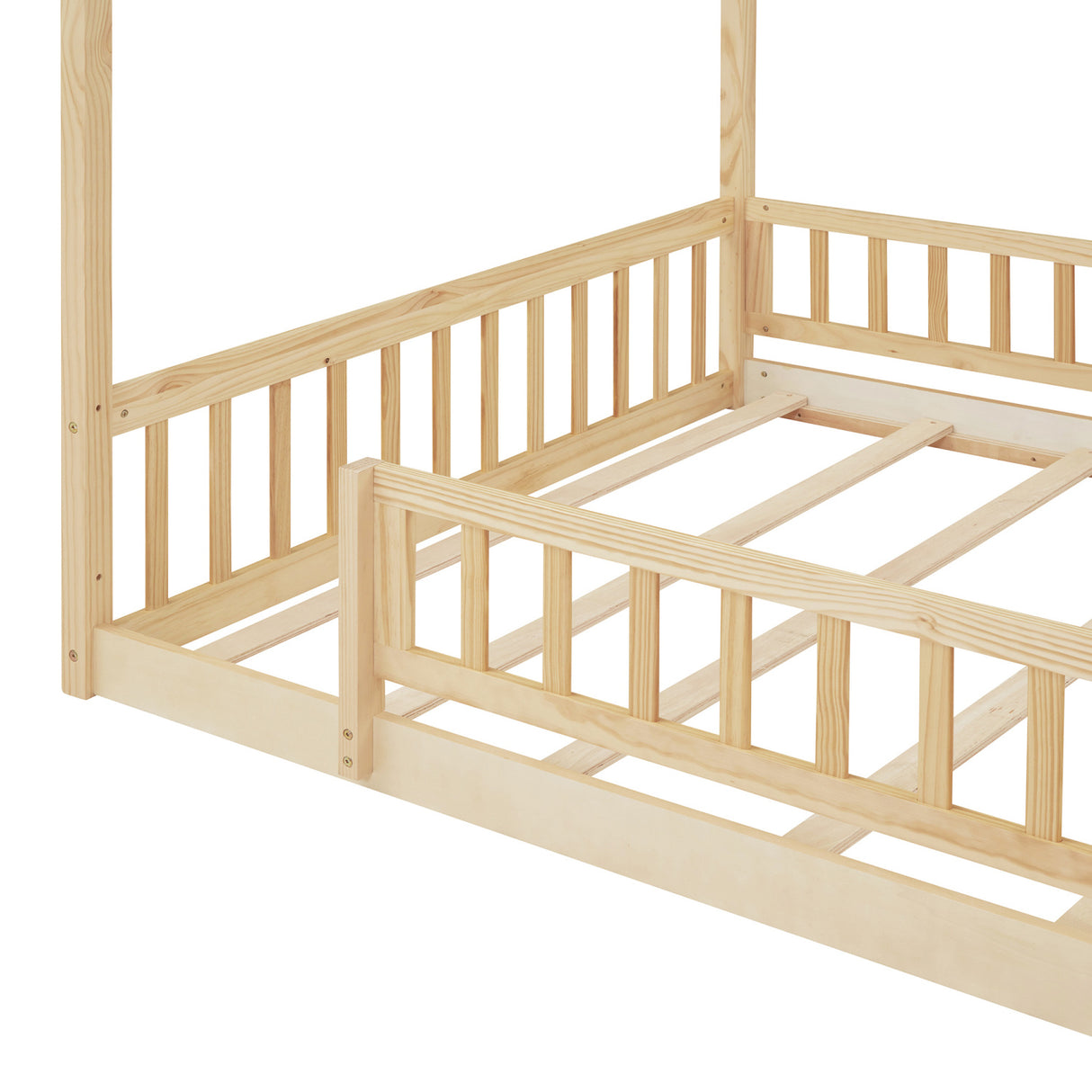 Full Size Wood Bed House Bed Frame  | OROA Kids