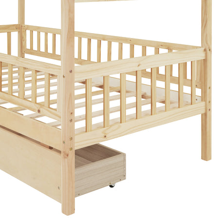 Twin Size Wooden House Bed | OROA Kids