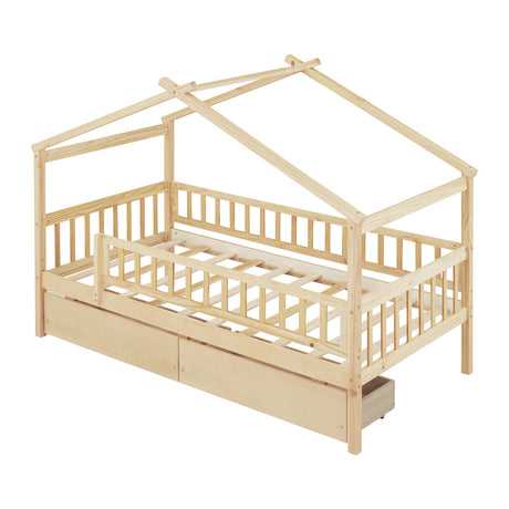 Twin Size Wooden House Bed | OROA Kids
