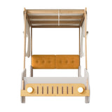 Natural Wood Twin Size Car Bed with Pillow | OROA Kids