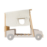 Natural Wood Twin Size Car Bed with Pillow | OROA Kids