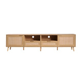 85" Modern Farmhouse Rattan TV Stand | OROA