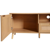 85" Modern Farmhouse Rattan TV Stand | OROA