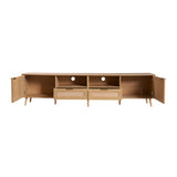 85" Modern Farmhouse Rattan TV Stand | OROA