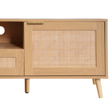 85" Modern Farmhouse Rattan TV Stand | OROA