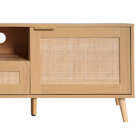 85" Modern Farmhouse Rattan TV Stand | OROA