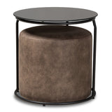 Modern European furniture - Black End Table Ottoman Set - www.oroa.com