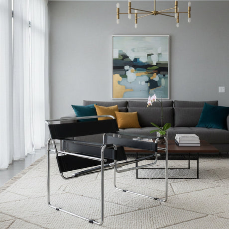 Modern European furniture - Chrome Framed Leather Inspired Accent Chair - www.oroa.com