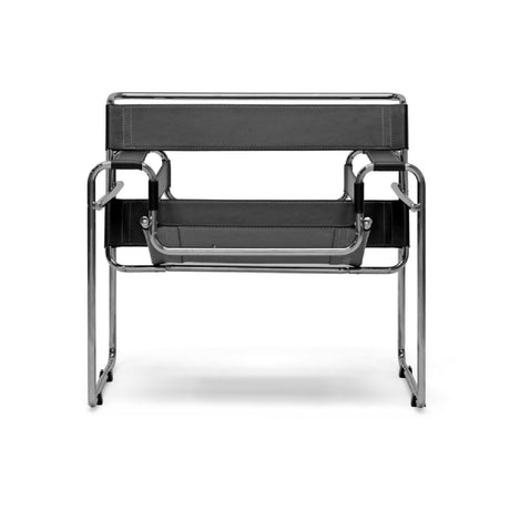 Modern European furniture - Chrome Framed Leather Inspired Accent Chair - www.oroa.com