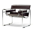 Modern European furniture - Chrome Framed Leather Inspired Accent Chair - www.oroa.com