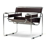 Modern European furniture - Chrome Framed Leather Inspired Accent Chair - www.oroa.com