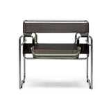 Modern European furniture - Chrome Framed Leather Inspired Accent Chair - www.oroa.com