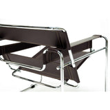 Modern European furniture - Chrome Framed Leather Inspired Accent Chair - www.oroa.com