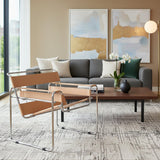 Modern European furniture - Leather Inspired Strips Accent Chair - www.oroa.com