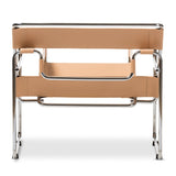 Modern European furniture - Leather Inspired Strips Accent Chair - www.oroa.com