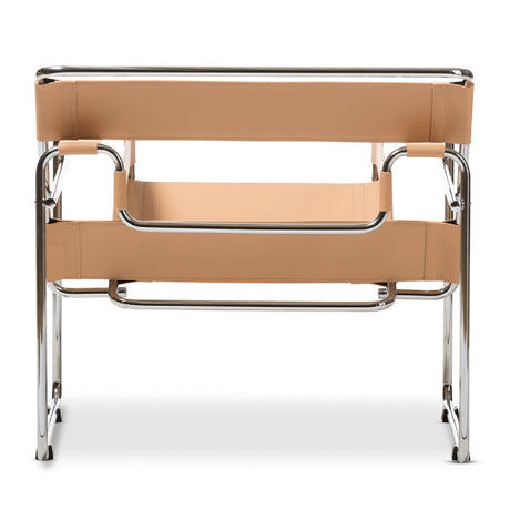 Modern European furniture - Leather Inspired Strips Accent Chair - www.oroa.com