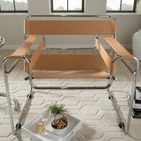 Modern European furniture - Leather Inspired Strips Accent Chair - www.oroa.com