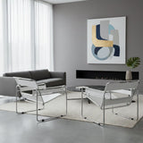 Modern European furniture - Leather Inspired Strips Accent Chair - www.oroa.com