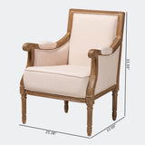 Modern European furniture - Beige Linen Accent Chair - www.oroa.com