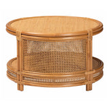 Modern European furniture - Round 2 Tier Rattan Coffee Table - www.oroa.com