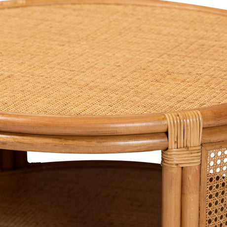 Modern European furniture - Round 2 Tier Rattan Coffee Table - www.oroa.com