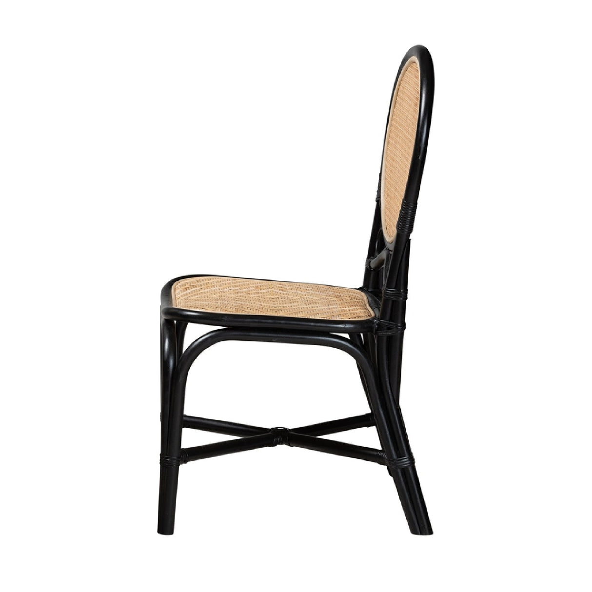 Modern European furniture - Black Framed Rattan Dining Chair - www.oroa.com