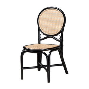 Modern European furniture - Black Framed Rattan Dining Chair - www.oroa.com
