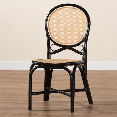 Contract furniture - Black Framed Rattan Dining Chair - www.oroatrade.com