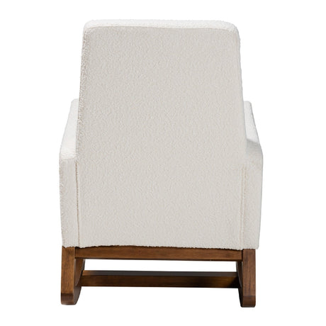 Modern European furniture - White Boucle Rocking Chair - www.oroa.com