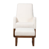 Modern European furniture - White Boucle Rocking Chair - www.oroa.com