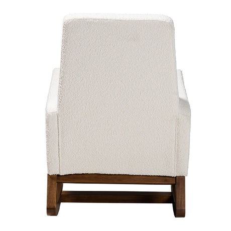 Modern European furniture - White Boucle Rocking Chair - www.oroa.com