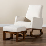 Modern European furniture - White Boucle Rocking Chair - www.oroa.com