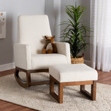 Modern European furniture - White Boucle Rocking Chair - www.oroa.com