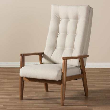 Modern European furniture - Beige Tufted High Back Accent Chair - www.oroa.com
