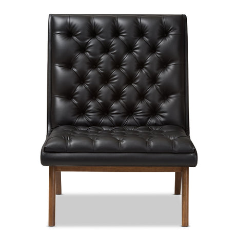 Modern European furniture - Black Leather Inspired Lounge Chair - www.oroa.com