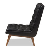 Modern European furniture - Black Leather Inspired Lounge Chair - www.oroa.com